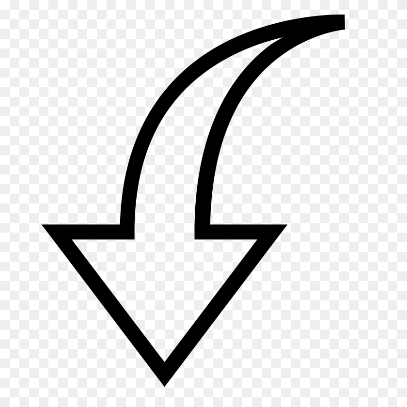 1600x1600 Down Icon - Small Arrow PNG