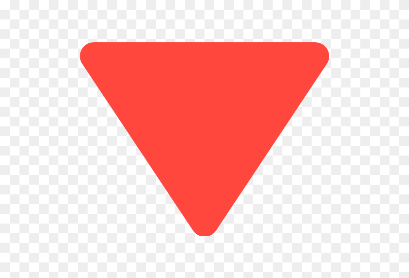 512x512 Down Pointing Red Triangle Emoji For Facebook, Email Sms Id - Red Triangle PNG