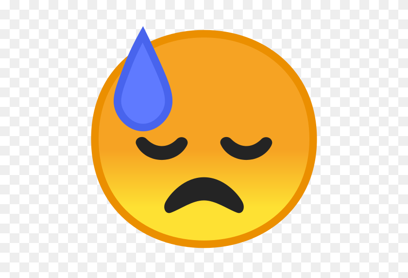 512x512 Cara Abatida Con Sudor Emoji Significado Con Imágenes De La A A La Z - Sudor Emoji Png