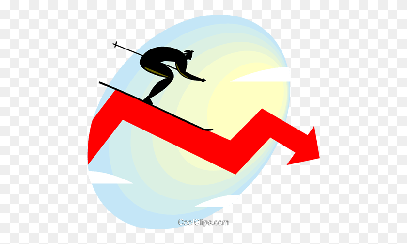 480x443 Downhill Skier On A Chart Royalty Free Vector Clip Art - Downhill Skier Clipart
