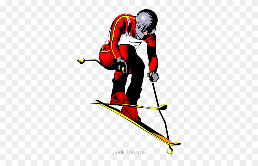 338x480 Downhill Skiing Clipart Free Clipart - Snow Skiing Clip Art