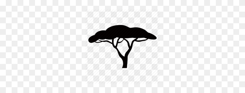 260x260 Скачать Африканский Силуэт Дерева Силуэт Африки - Африканский Клипарт Черный И Белый