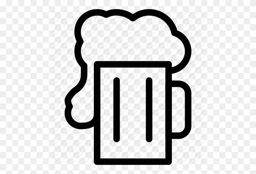512x512 Скачать Алкоголь Контур Png Клипарт Пиво Алкогольный Напиток Картинки - Пивная Кружка Картинки Черный И Белый
