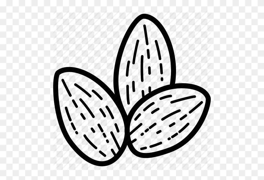 512x512 Download Almond Clipart Almond Nut Food Food, Leaf, Plant, Font - Almond Clipart (Миндальный Клипарт)