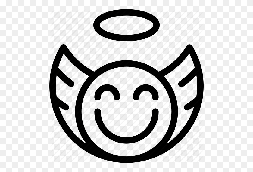 512x512 Download Angel Icon Clipart Smiley Computer Icons Clip Art - Halo Clipart Black And White