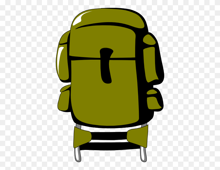 414x592 Скачать Army Green Backpack Clipart - Рюкзак Клипарт Png
