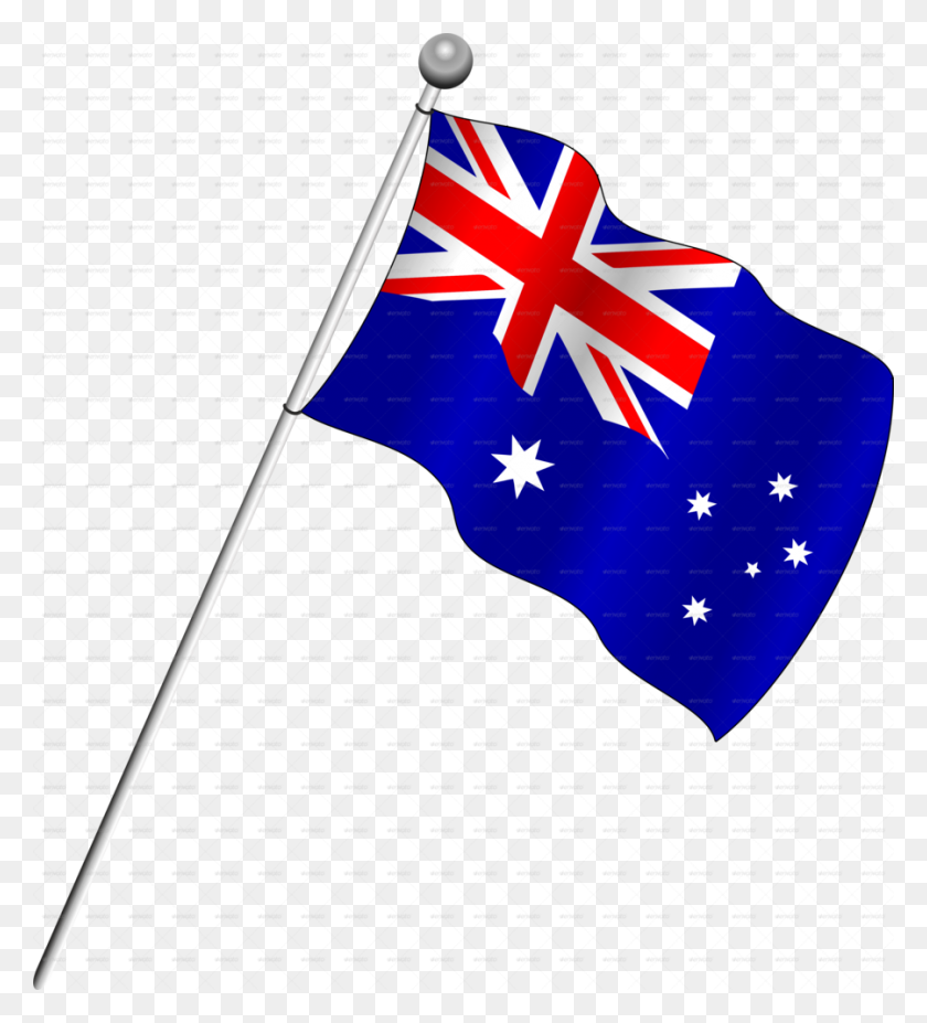 900x1001 Download Australia Flag Png Clipart Flag Of Australia Clip Art - Dingo Clipart