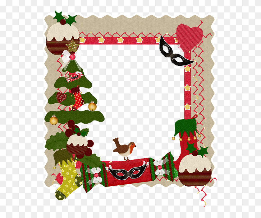 587x640 Download Bingkai Pohon Natal Clipart Picture Frames Christmas Day - Christmas Heart Clipart