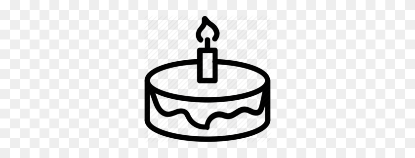 260x260 Скачать Значок Торта На День Рождения Клипарт Торт Ко Дню Рождения Картинки Торт - Свадебный Торт Клипарт Черный И Белый