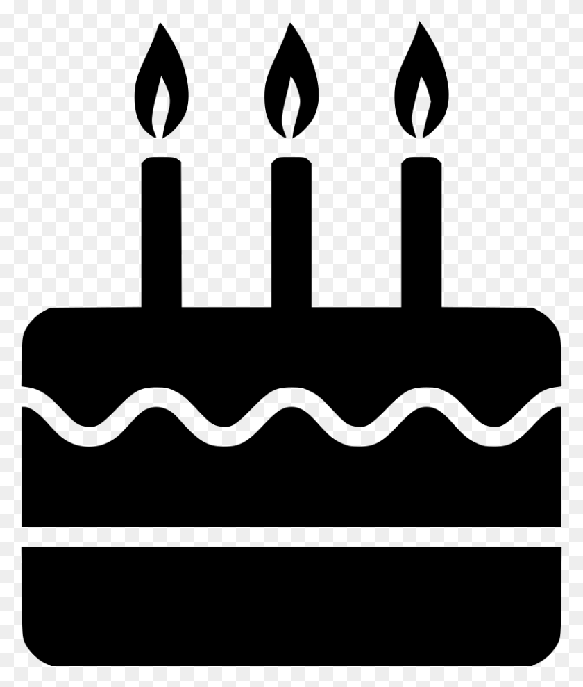 822x980 Download Birthday Cake Icon Free Png Clipart Computer Icons - Birthday Cake Clipart Black And White