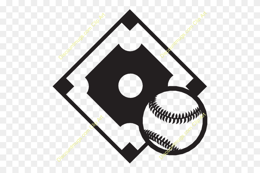 500x500 Скачать Черно-Белое Изображение Бейсбольного Поля Бейсбол - Клипарт Софтбольное Поле