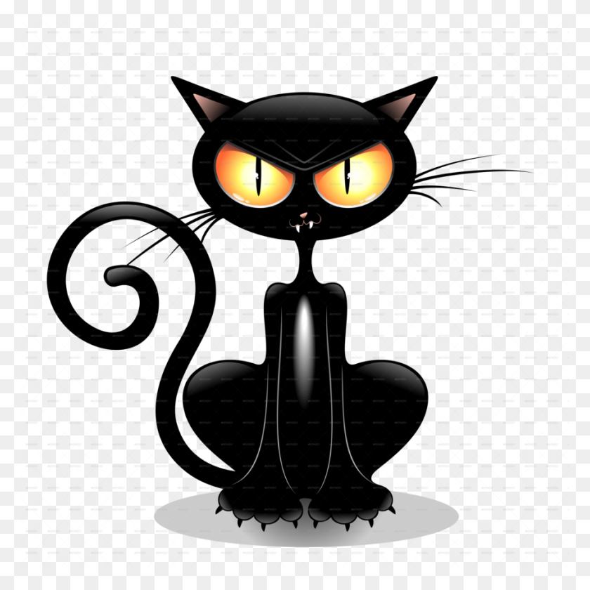 900x900 Download Black Cat Cartoon Clipart Cat Kitten Clip Art Cat - Whiskers Clipart