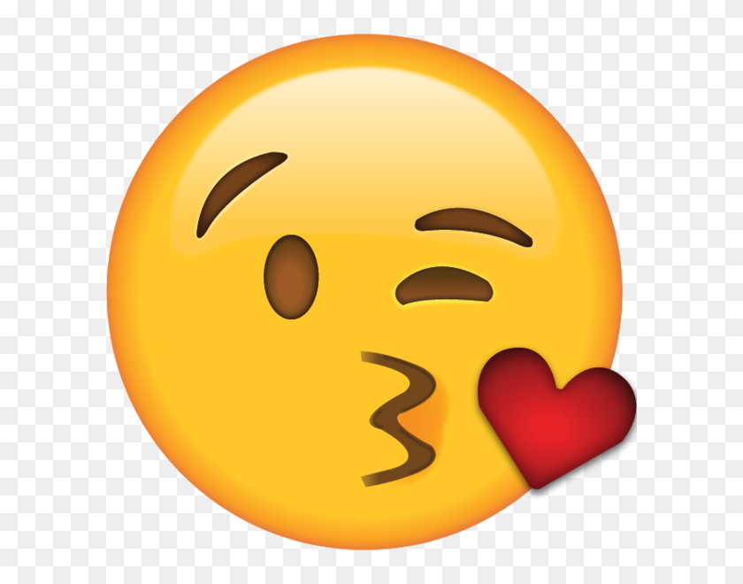 600x600 Descargar Blow Kiss Emoji - Emoji Png Descargar