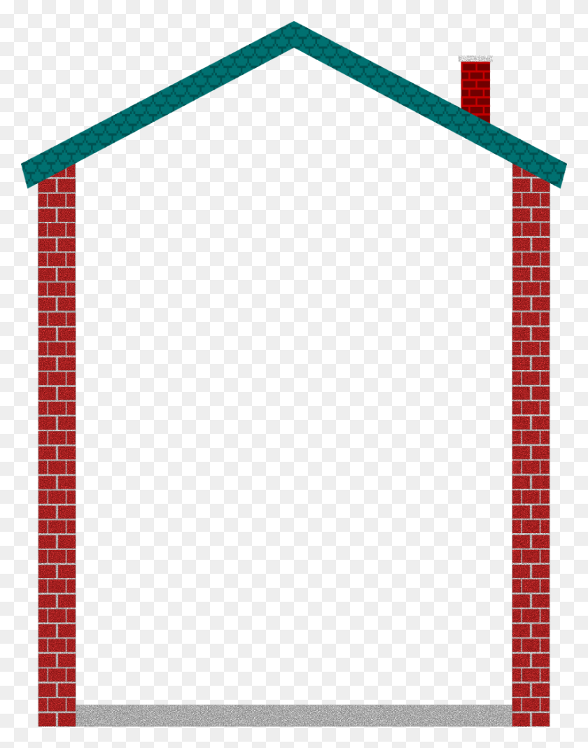 850x1100 Download Border Home Clipart Gingerbread House Decorative Borders - Gingerbread House Clipart