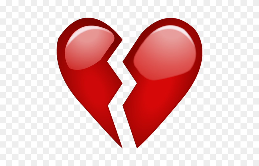 480x480 Download Broken Red Heart Emoji Icon Emoji Island - Red Heart Emoji PNG