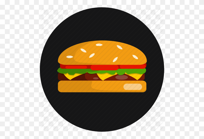 512x512 Download Burger Flat Icon Png Clipart Cheeseburger Hamburger Clip - Cheeseburger Clipart