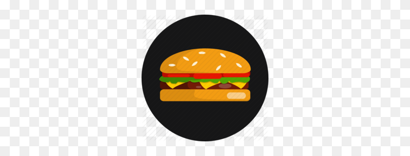 260x260 Download Burger Flat Icon Png Clipart Cheeseburger Hamburger Clip Art - Burger Bun Clipart