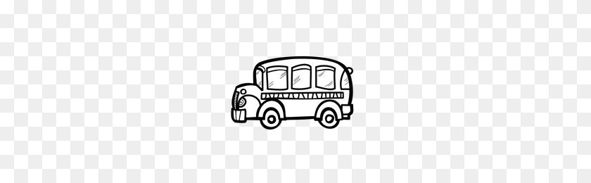 200x200 Download Bus Black And White Com Hd Photo Clipart Png Free - Bus PNG