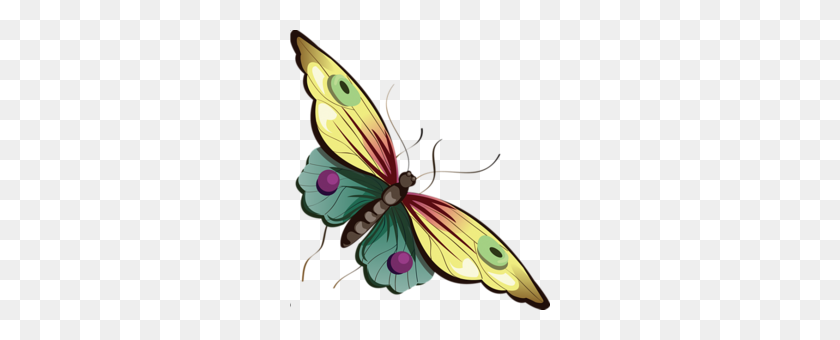 260x280 Download Butterfly Cartoon Png Clipart Butterfly Butterflies - Firefly Clipart
