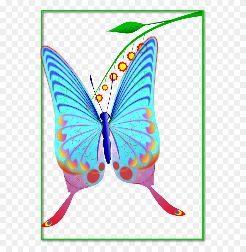566x800 Скачать Клипарт Бабочка Кисть Бабочки Бабочки Клипарт Бабочка - Бесплатный Клипарт Бабочки