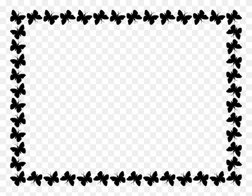 900x684 Download Butterfly Frame Black Clipart Butterfly Borders - Corn Black And White Clipart