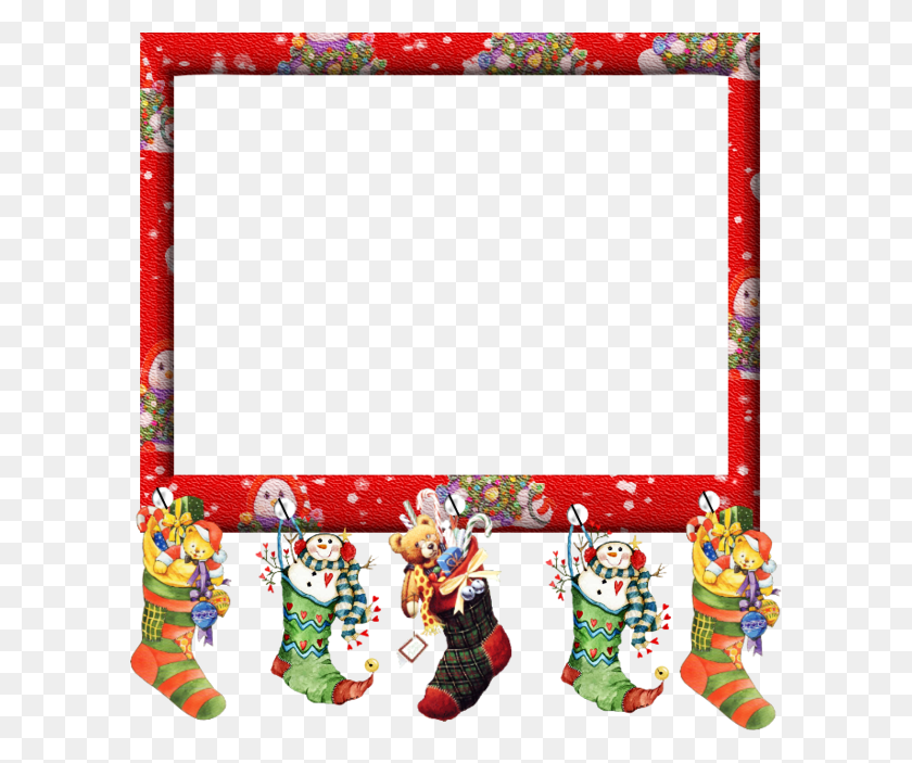600x643 Download Cadre De Noel En Tube Clipart Santa Claus Christmas Day - Santa Border Clip Art