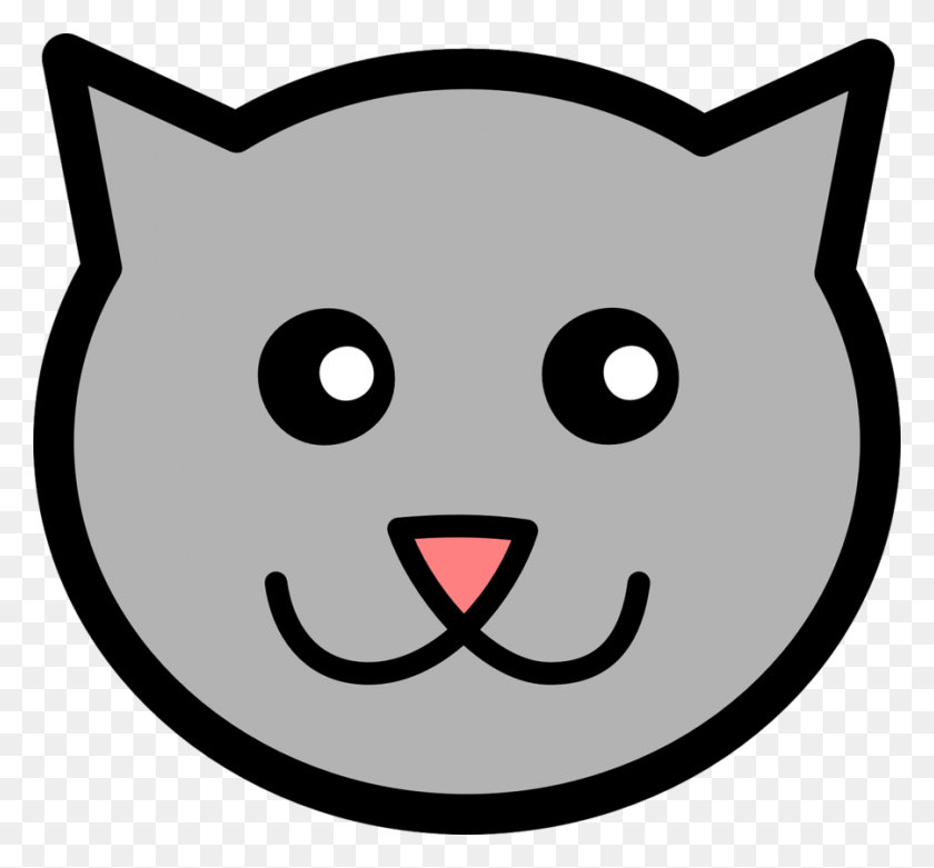 900x832 Download Cartoon Cat Face Clipart Cat Kitten Clip Art Cat - Skeleton Face Clipart