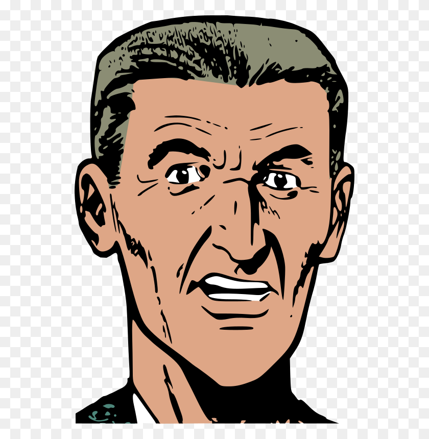 548x800 Download Cartoon Stern Man Clipart Clip Art Cartoon, Face, Man - Male Face Clipart
