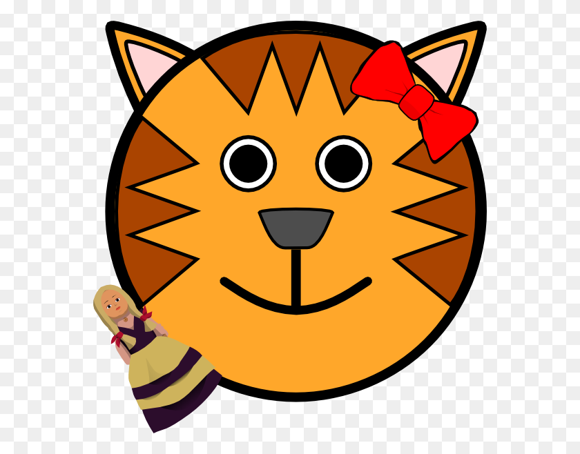 570x598 Download Cartoon Tiger Face Clipart Cat Clip Art Cat Clipart - Tiger Clipart Face