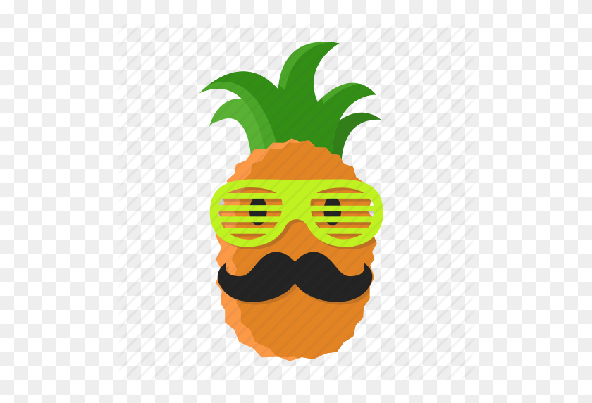 512x512 Download Cartoon Transparent Pineapple With Sunglasses Png Clipart - Sunglasses Clipart Transparent