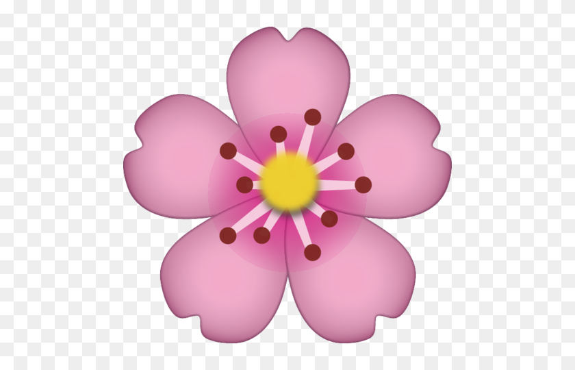 480x480 Download Cherry Blossom Emoji Icon Emoji Island - Flower Emoji PNG