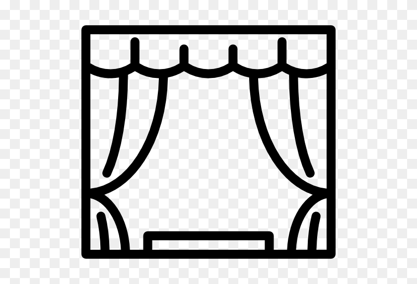 512x512 Download Cinema Curtains Black And White Clipart Theater Drapes - Theater Clipart