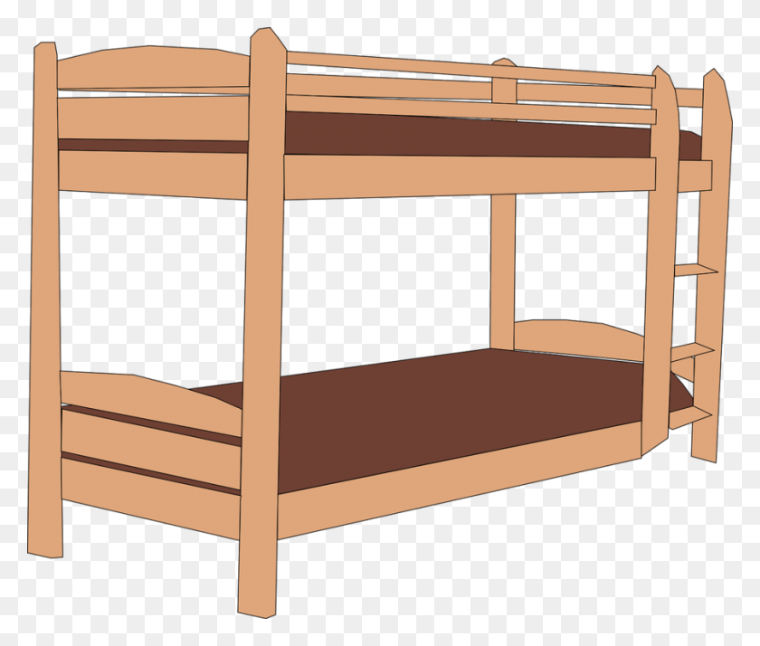 900x755 Download Clip Art Bunk Bed Clipart Bedside Tables Borders - Mesa Clipart