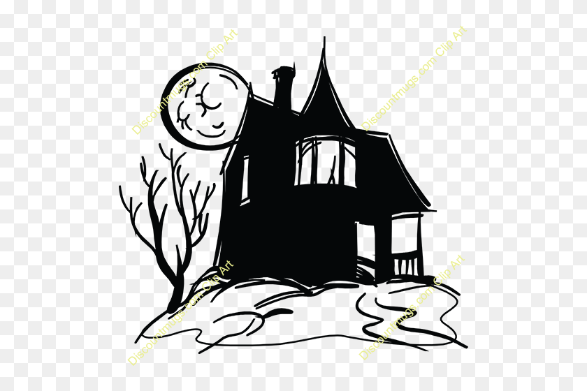 500x500 Download Clip Art Clipart Haunted House Clip Art Drawing, Ghost - Spooky House Clipart