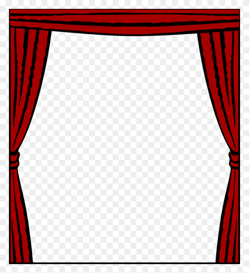 900x995 Download Clip Art Clipart Window Blinds Shades Theater Drapes - Interior Design Clipart