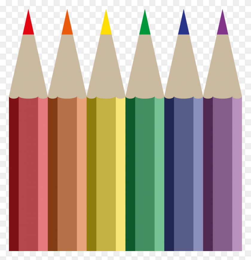 900x937 Download Clip Art Colored Pencils Clipart Colored Pencil Clip Art - Blue Crayon Clipart