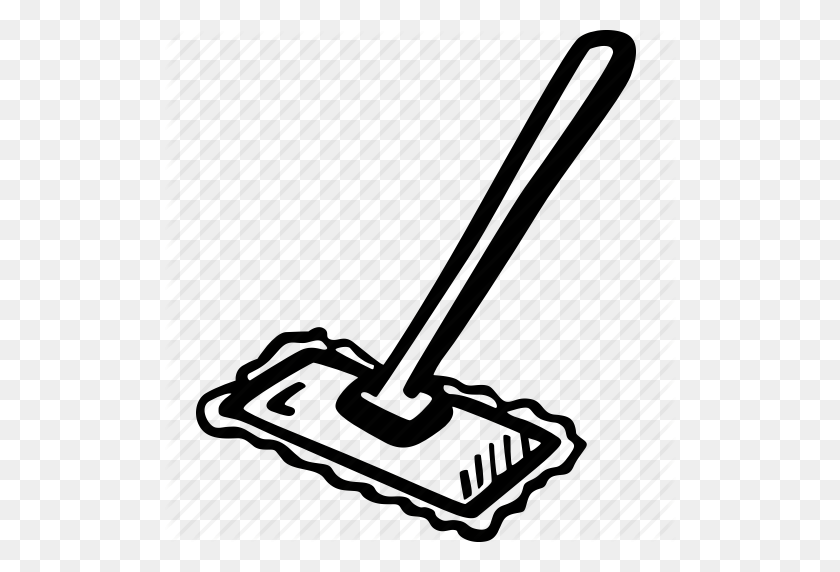 512x512 Download Clipart Floor Cleaning Trapeador Mop, Limpieza, Piso - Mop Clipart Blanco Y Negro