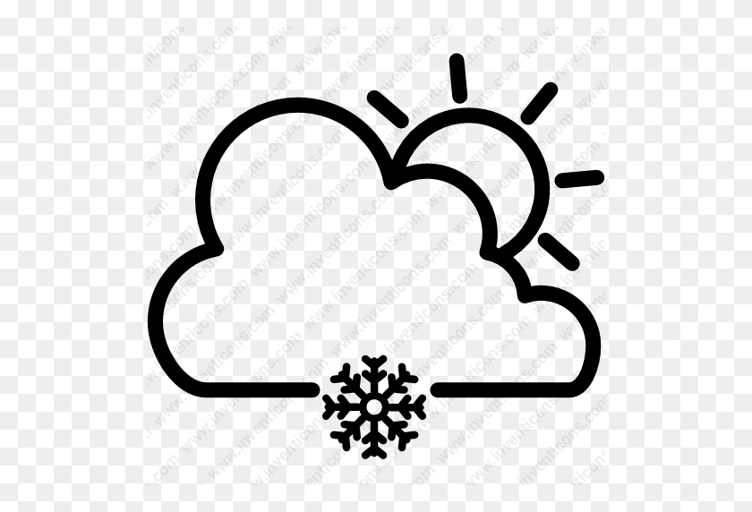 512x512 Download Cloud Snow Sun,cloud,day,forecast,shine,snow,snowflske - Sun Drawing PNG