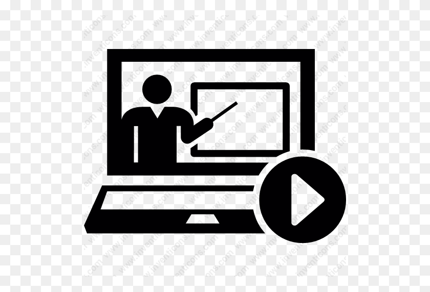 512x512 Descargar Coaching, Video, Laptop, Escuela, Útiles Icon Inventicons - Clipart De Útiles Escolares En Blanco Y Negro