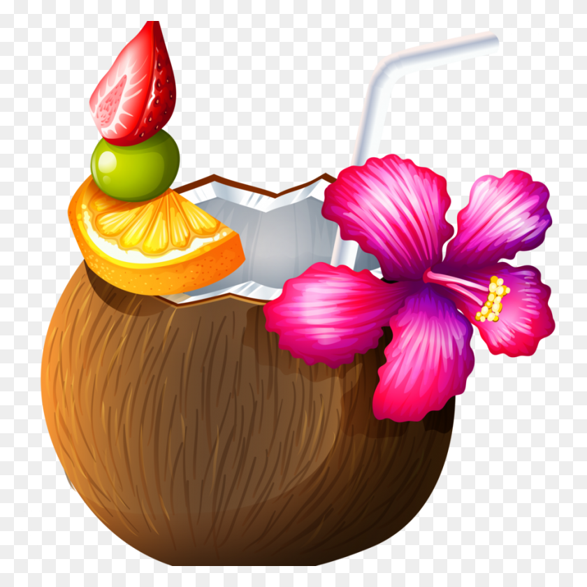 900x900 Download Coconut Cocktail Png Clipart Cocktail Coconut Water - Margarita Clip Art Free