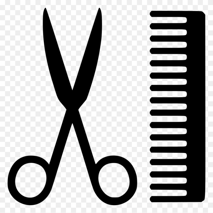 900x902 Download Comb And Scissors Png Clipart Comb Hairdresser Barber - Scissors Clipart Black And White