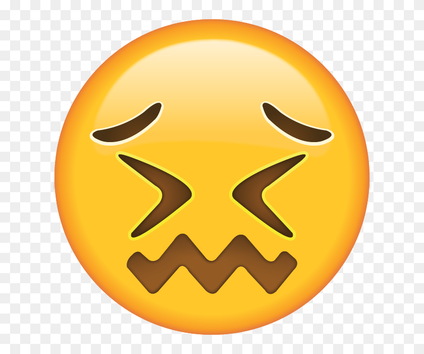640x640 Download Confounded Face Emoji Emoji Island - Confused Emoji PNG