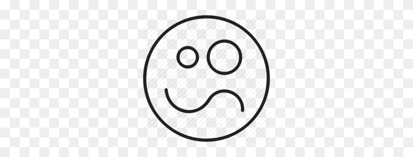 260x260 Скачать Confused Emoji Black And White Clipart Smiley Emoticon - Emoji Clipart Black And White