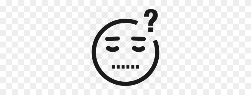 260x260 Download Confused Face Black And White Clipart Smiley Emoticon - Confused Clipart