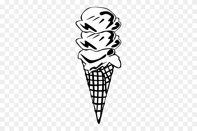 195x500 Коно Хеладо Png Клипарт Мороженое Картинки Еда - Шоколадный Батончик Черный И Белый