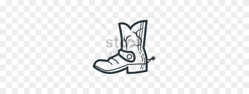 260x260 Download Cowboy Boot Clipart Shoe Cowboy Boot Clip Art White - Hockey Clipart Black And White