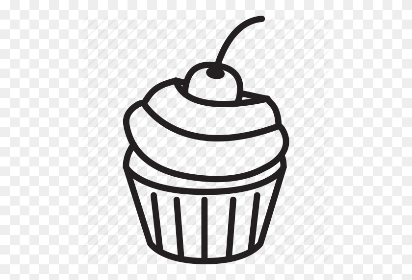 512x512 Download Cupcake Icon Png Clipart Cupcake Frosting Icing Clip - Cake Slice Clipart Black And White