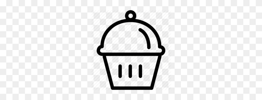 260x260 Download Cupcake Line Icon Muffin Pastry Style Diy Plastic - Pastry Clipart