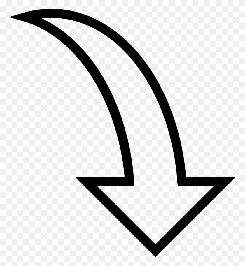 896x980 Download Curve Arrow Png Icon Free Download - Arrow PNG Tumblr