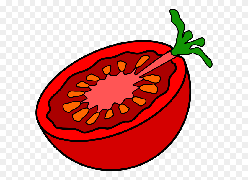 600x550 Download Cut Tomato Clipart - Tomatoe PNG